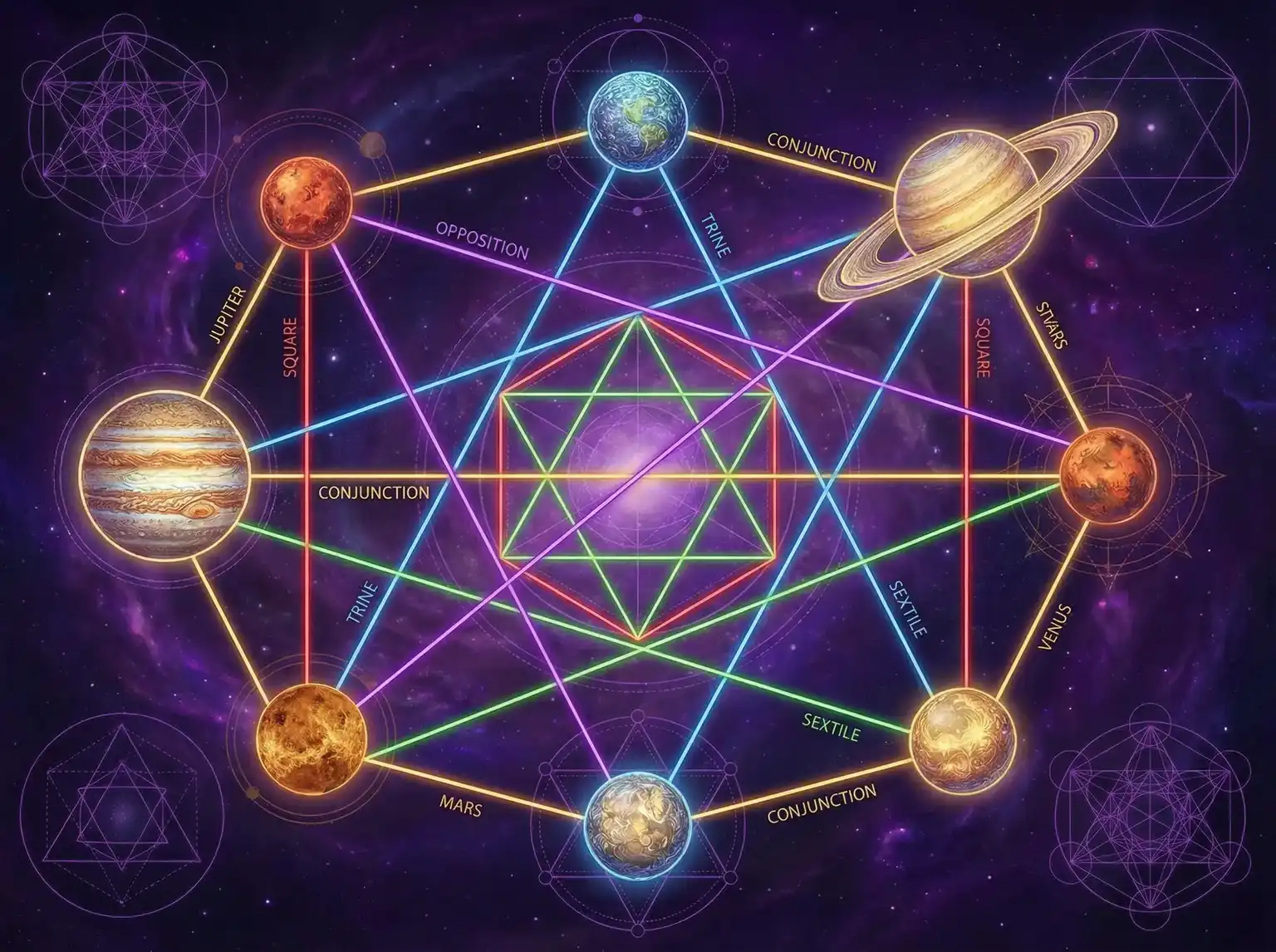 行星相位解读 - 小钰p图 | 占星学进阶